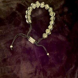 Elegant Silver Rose Bracelet by king baby studio 👑 adjustable size